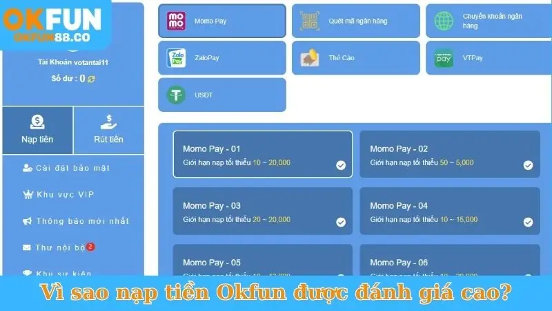 Hướng Dẫn Nạp Tiền Okfun Siêu Tốc, Nhận Thưởng Ngay - ZEMALI.CLUB